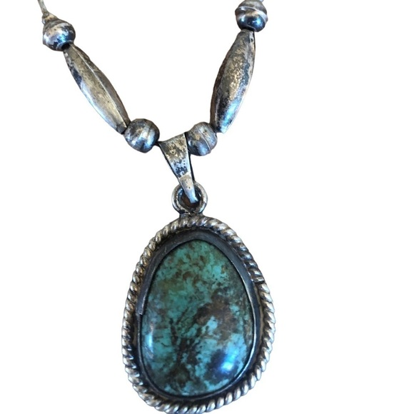Vintage turquoise and silver necklace - Picture 1 of 6